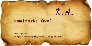 Kaminszky Axel névjegykártya